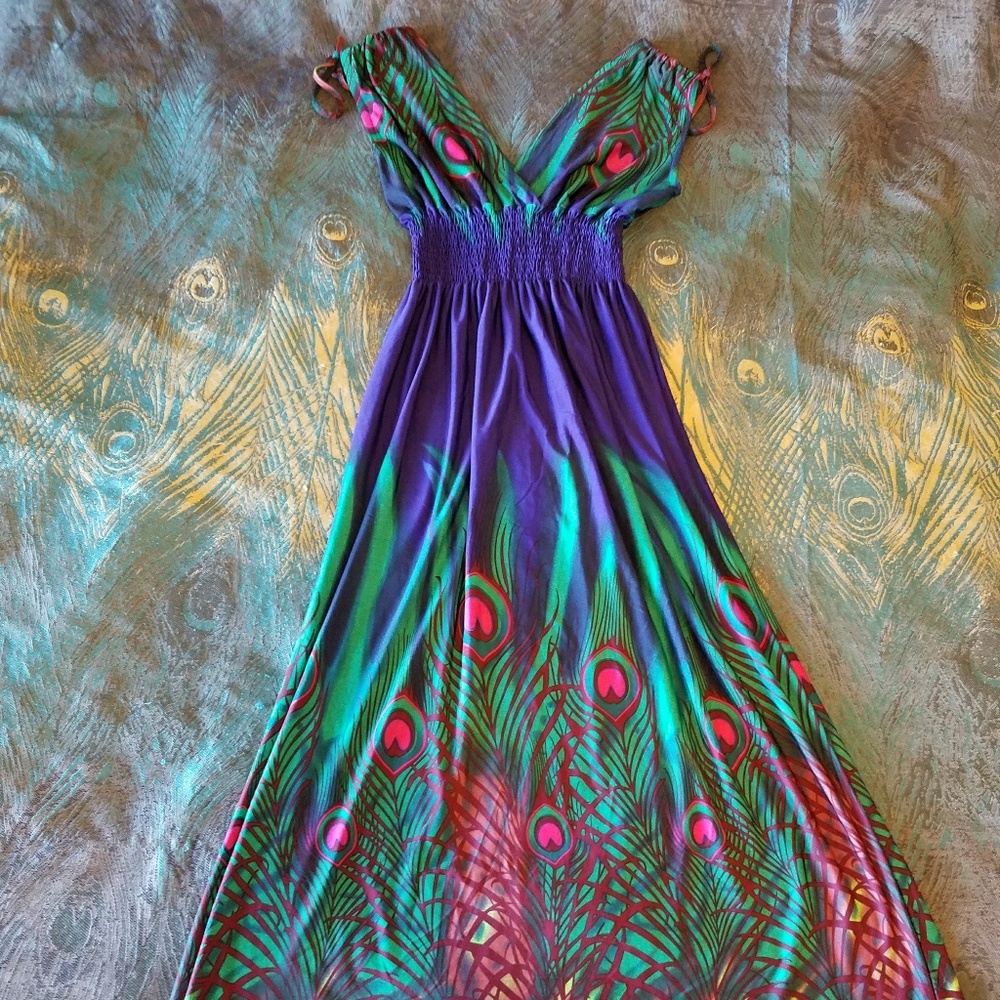 Gorgeous Neon Peacock Dress!
